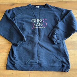 Vintage Guess Jeans Navy Crewneck Sweatshirt Made in USA Size M